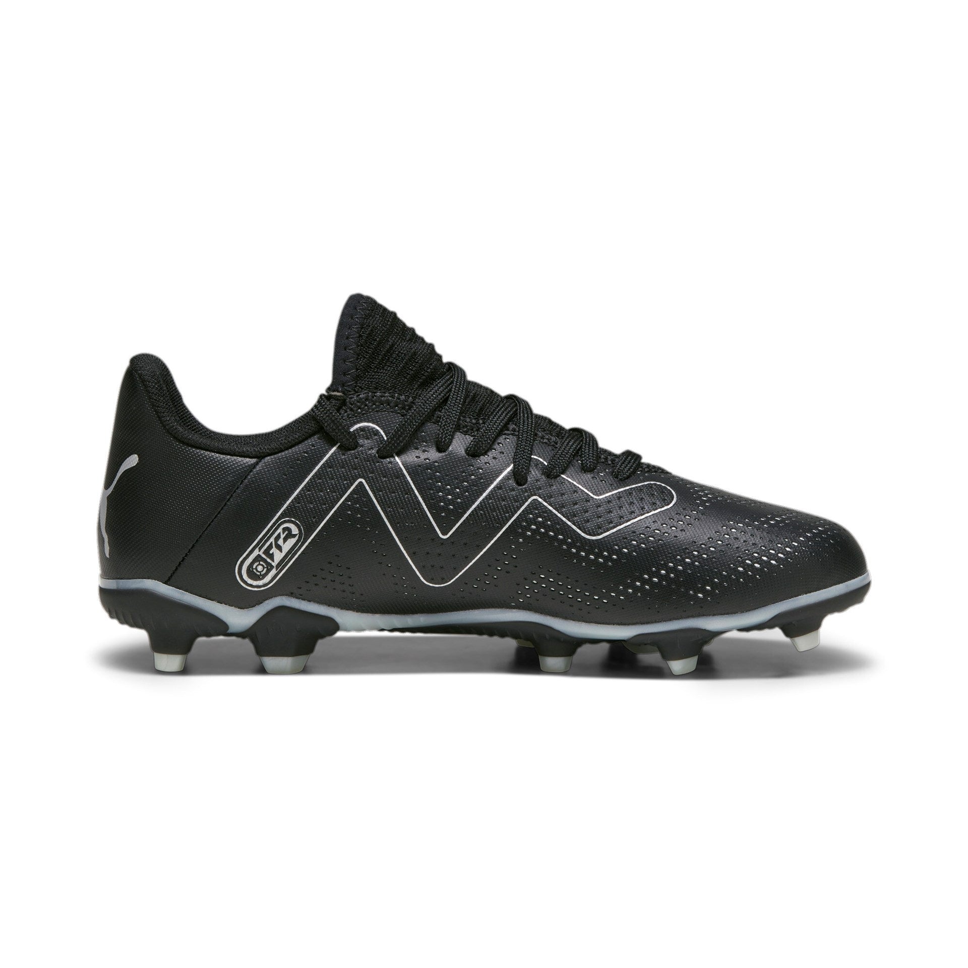 Puma Future Play Firm Ground Junior Football Boots Puma Black Silver (Black Silver)