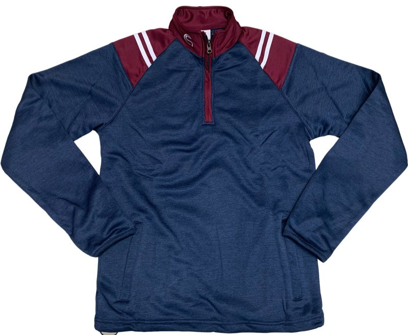 CS Club Half Zip Top Navy Maroon White