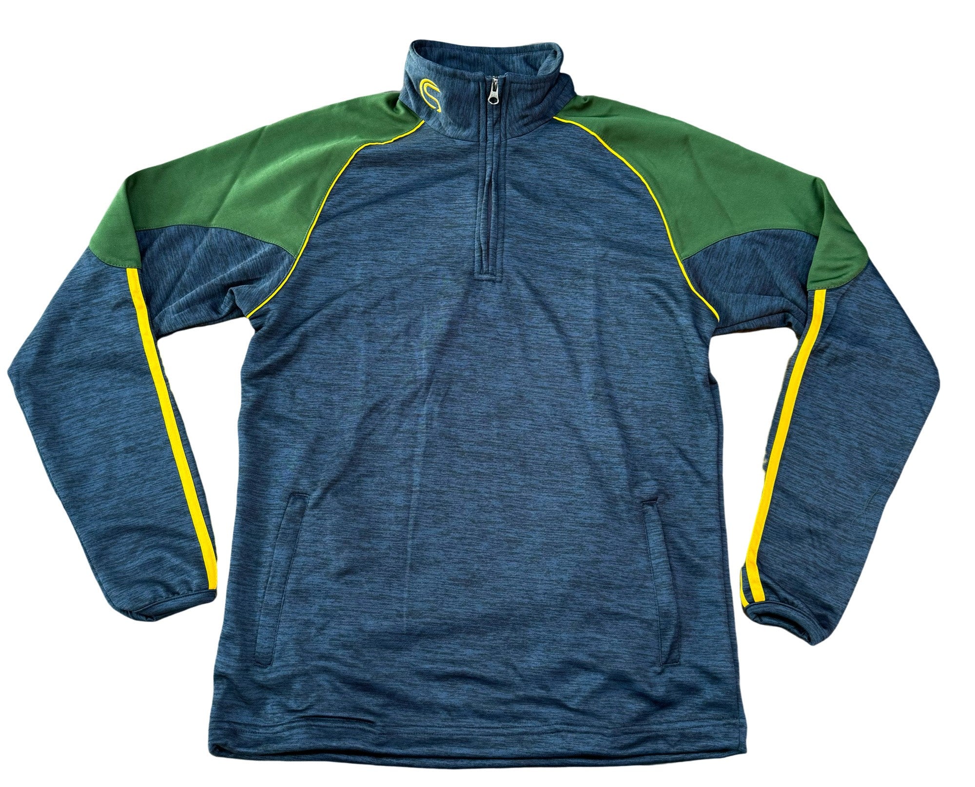 CS Team Half Zip Melange Navy Bottle Green Amber