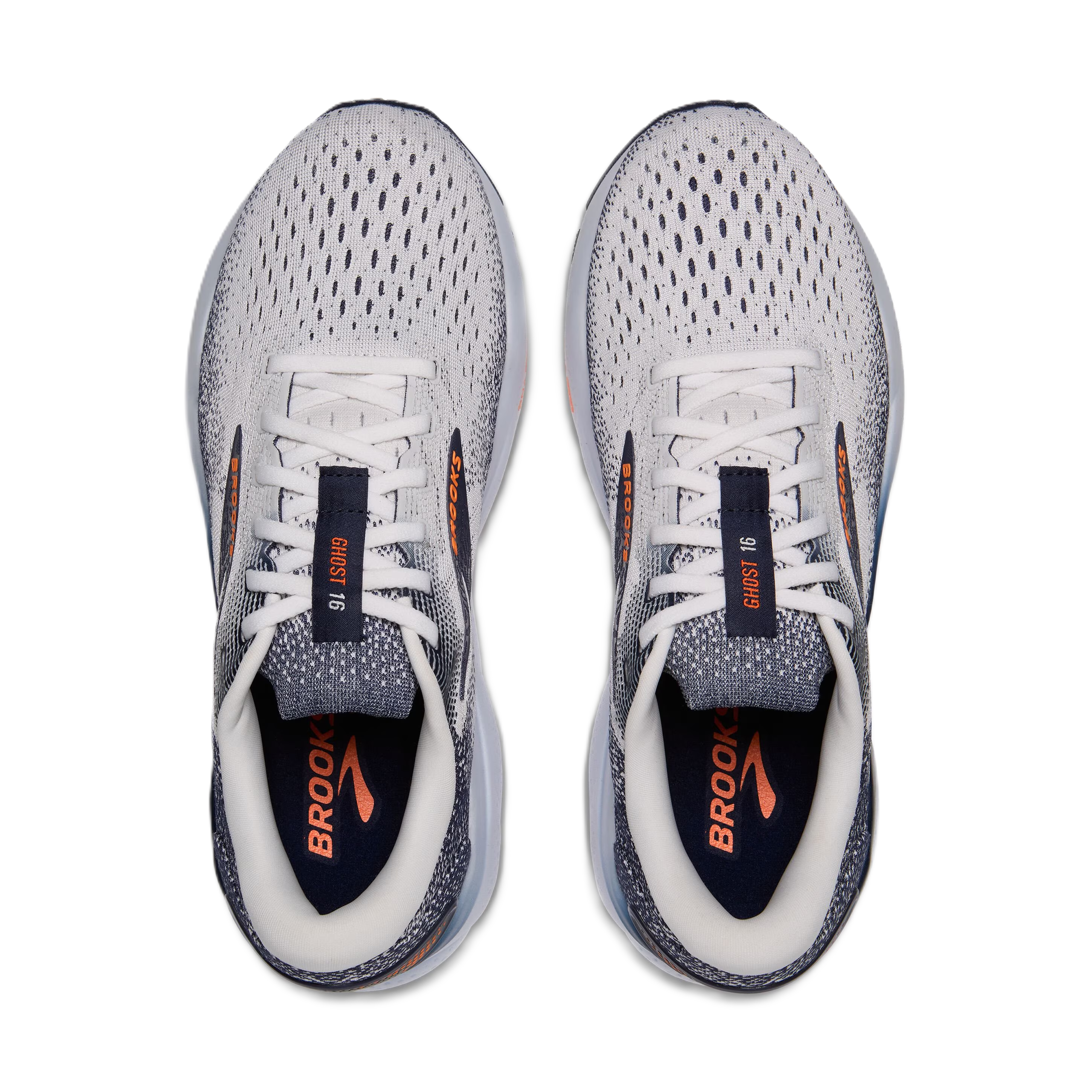 Brooks Ghost Men' Running Shoes White Peacoat Orange