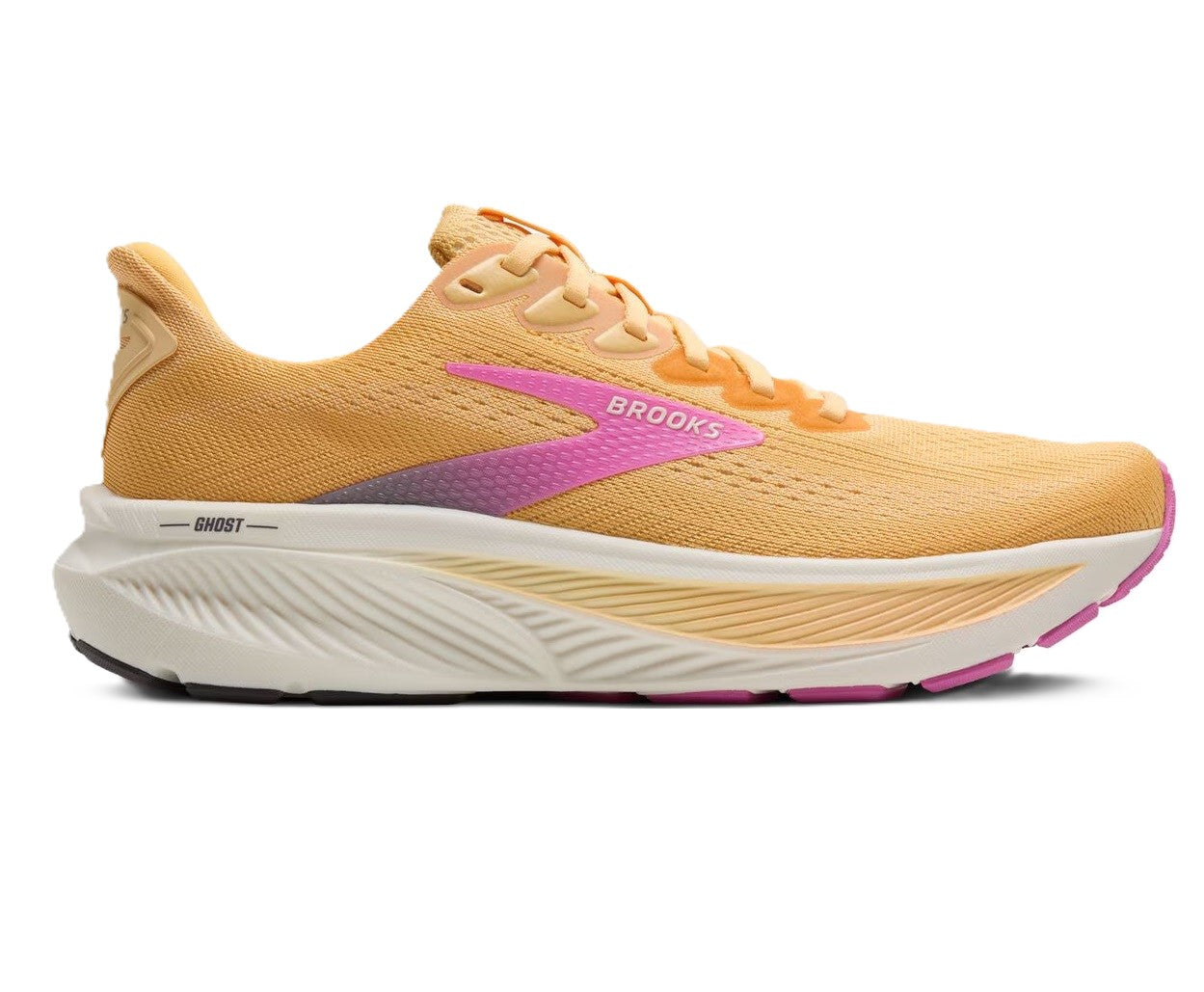 Brooks Ghost 17 Womens Running Shoe Apricot Grey Pink