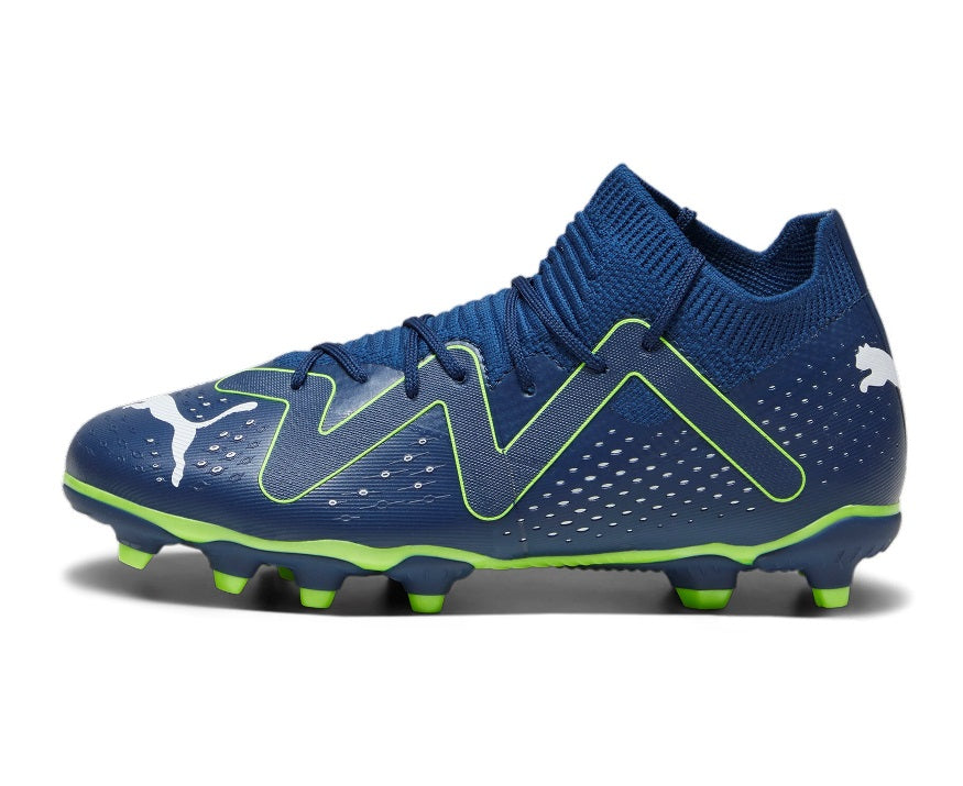 Puma Future Match Firm Ground Junior Football Boots Persian Blue Pro Green (Green Navy)