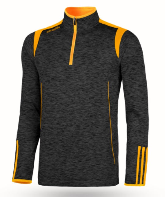 O'Neills Solar 3 Stripe Brushed Half Zip (Melange Black Amber)