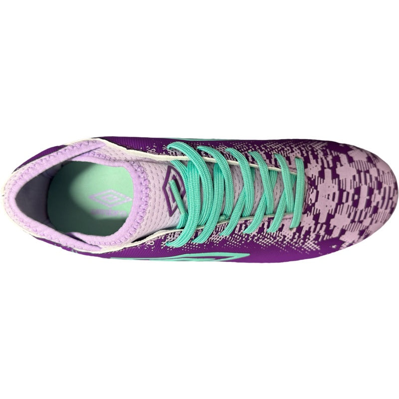 Umbro Formation II Firm Ground Junior Football Boots Purple Green (Purple Green)