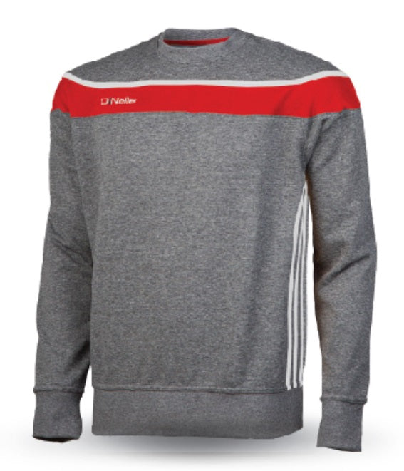 O'Neills Slaney Crew Neck Sweat (Grey Red White)