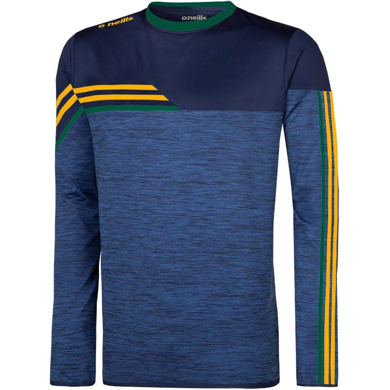 O'Neills Nevis Brushed Crew Neck (Melange Navy Green Amber)
