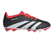 Adidas Predator Club Firm Ground Junior Football Boots Black White Red (Black White Red)