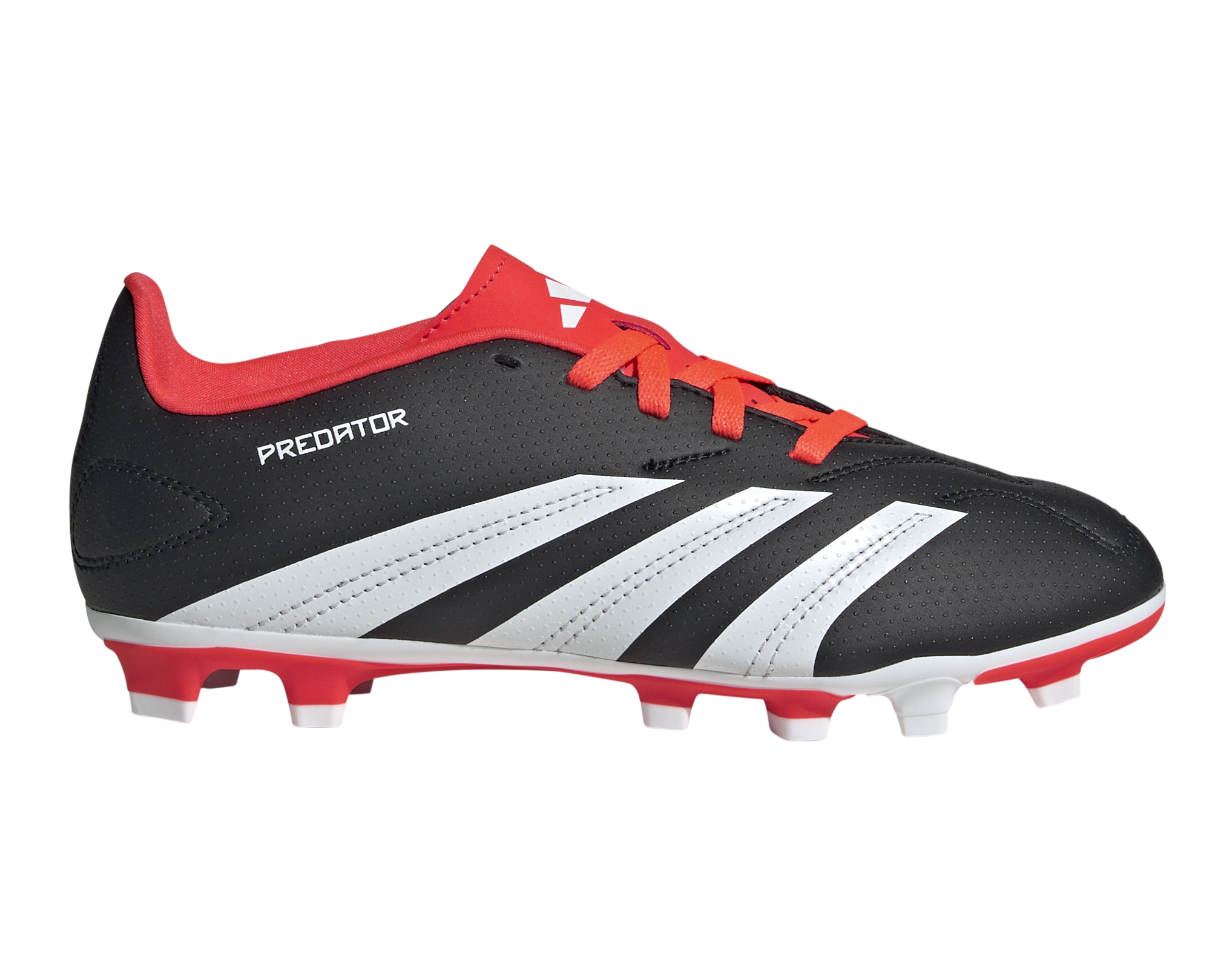 Adidas Predator Club Firm Ground Junior Football Boots Black White Red (Black White Red)