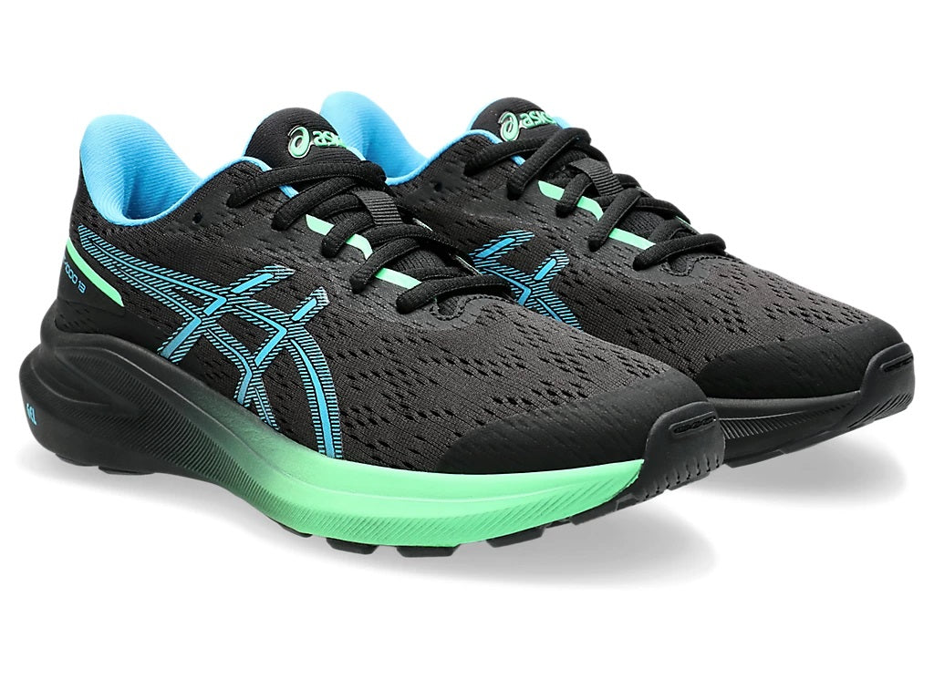 Asics GT- GS Kids Running Shoes Black Digital Aqua