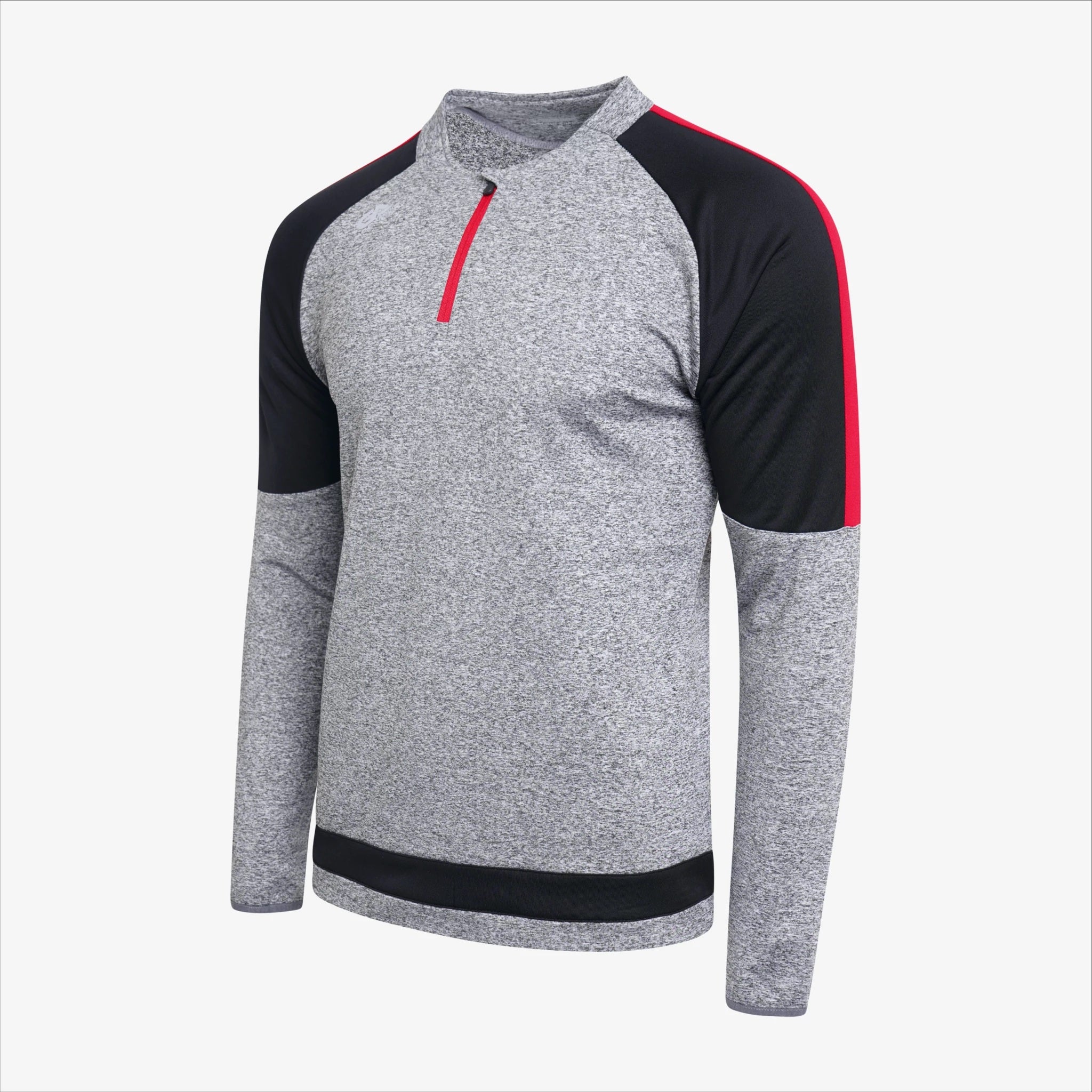 Gaelic Armour 1/2 Zip Round Neck Sweat (Marl Black Black Red)