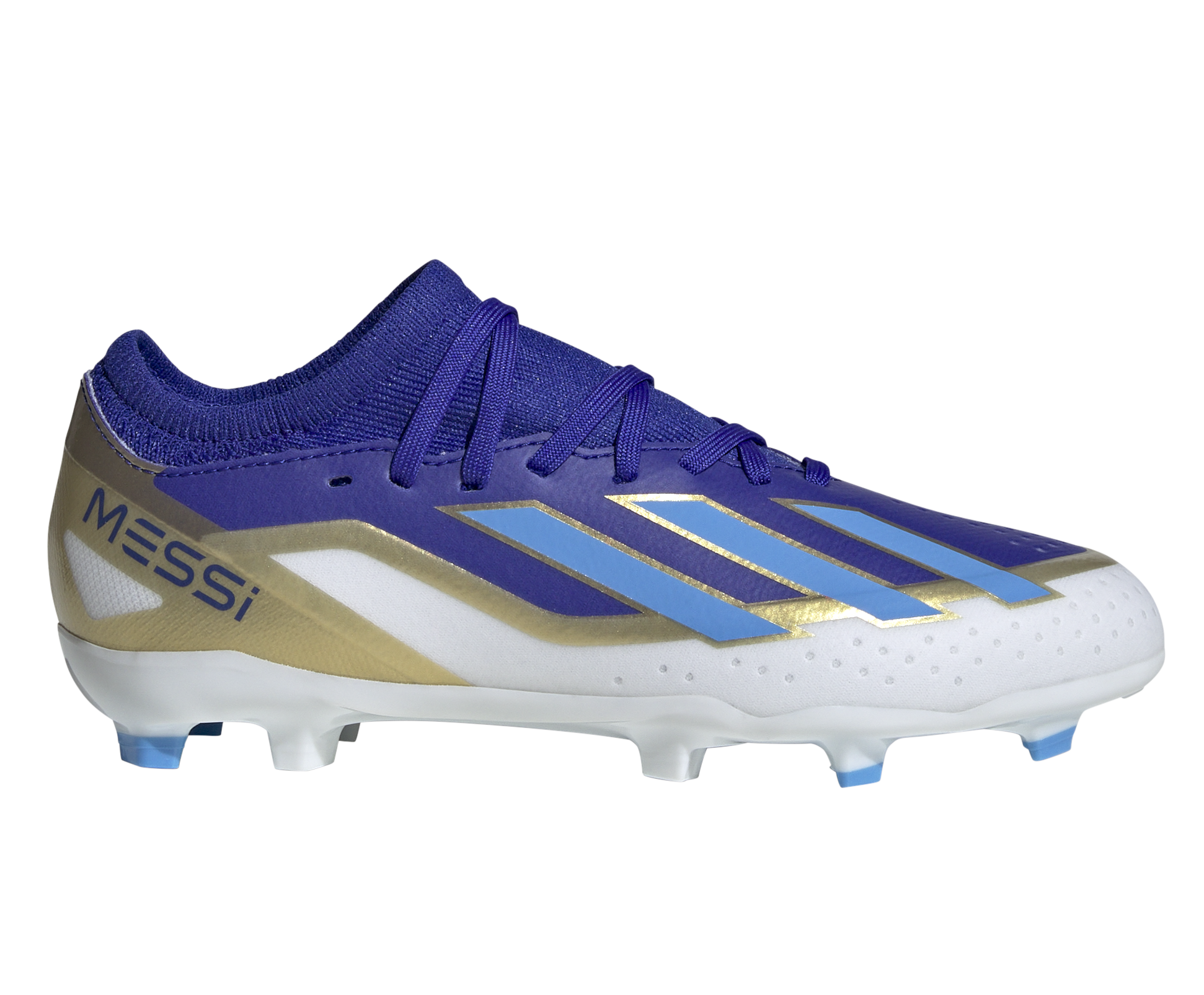 Adidas X Crazyfast Messi League Firm Ground Junior Football Boots Lucid Blue White (Blue White)