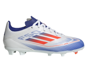 Adidas F50 League Firm Ground Junior Football Boots White Solar Red Lucid Blue (White Red Blue)