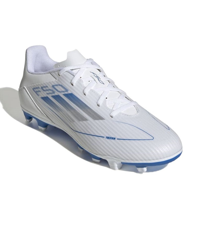 Adidas F50 Club Firm/Multi-Ground Boots White Metalic Silver