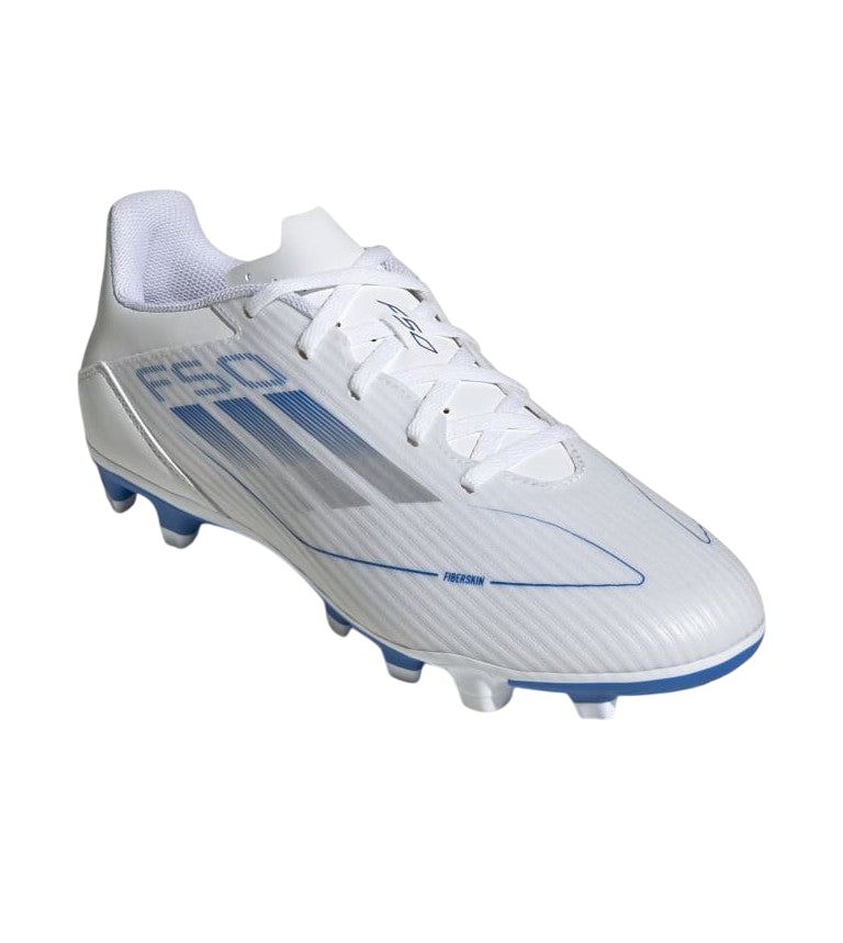 Adidas F50 Club Firm/Multi-Ground Boots White Metalic Silver