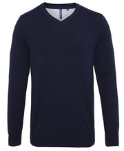 Asquith & Fox Men's V Neck Jumper Navy