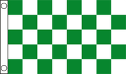 Team Car Flag 5X3 Checker Flag Green White