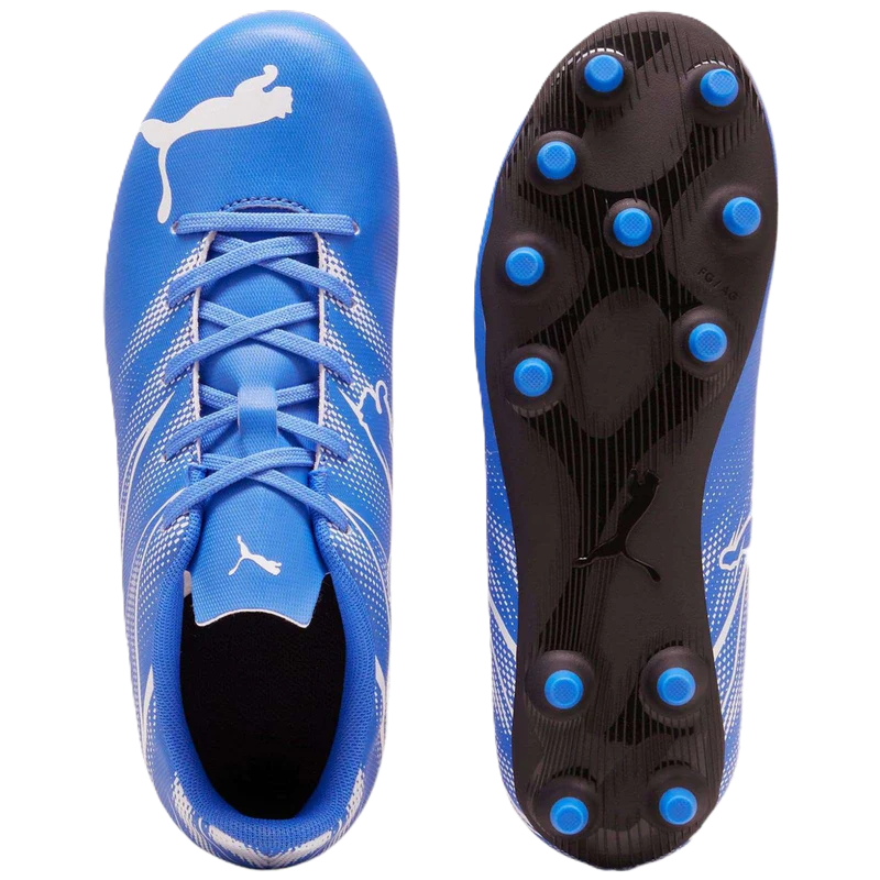 Puma Attacanto Firm Ground Junior Football Boots Bluemazing Puma White (Blue White)
