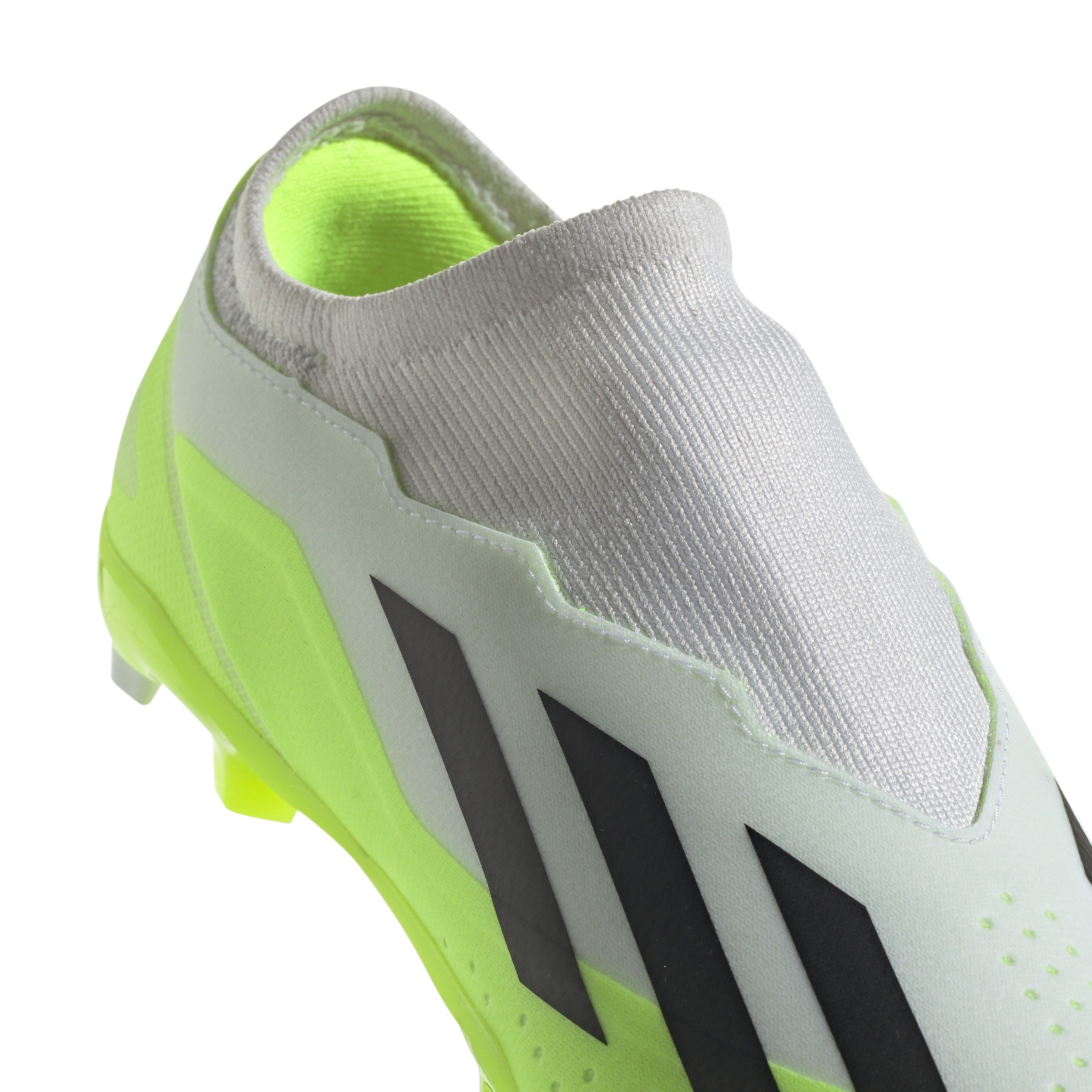 Adidas X Crazyfast.3 Laceless Firm Ground Junior Football Boots White Black Lucid Lemon (White)