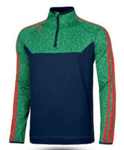 O'Neills Kasey 3 Stripe Brushed Half Zip (Navy Melange Green Red)