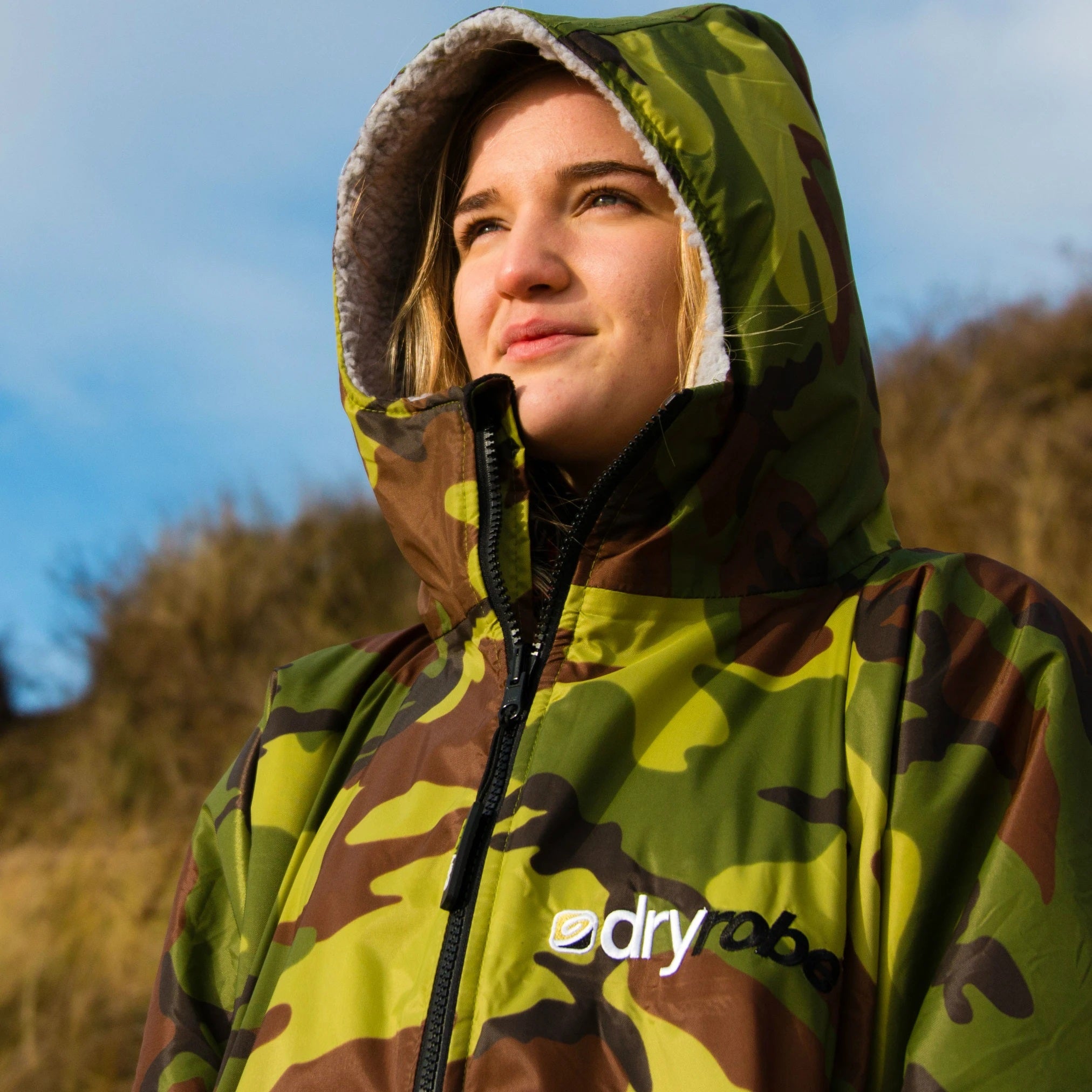 Dryrobe Advanced long Sleeve Changing Robe Green Camo