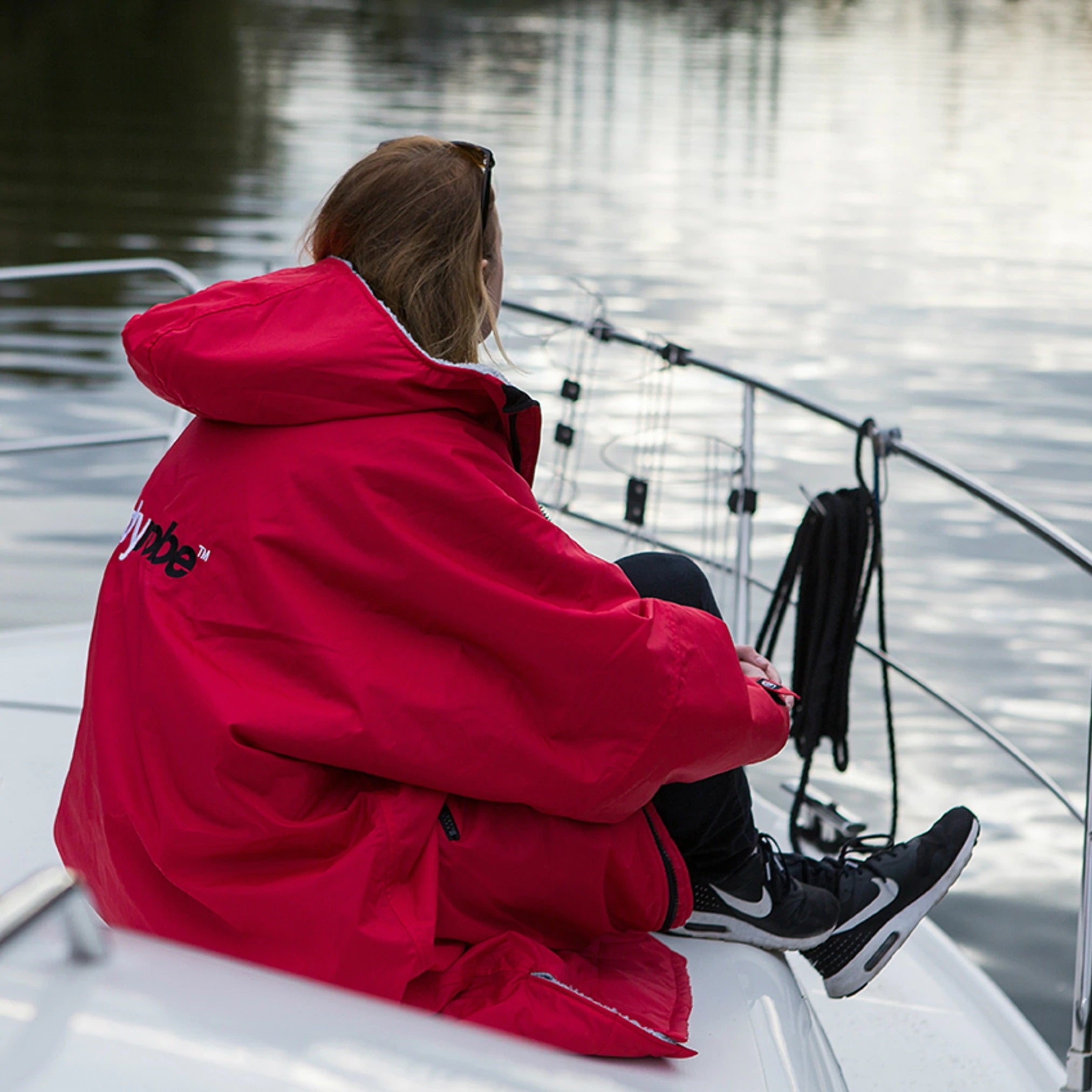 Dryrobe Advanced long Sleeve Changing Robe Red Grey