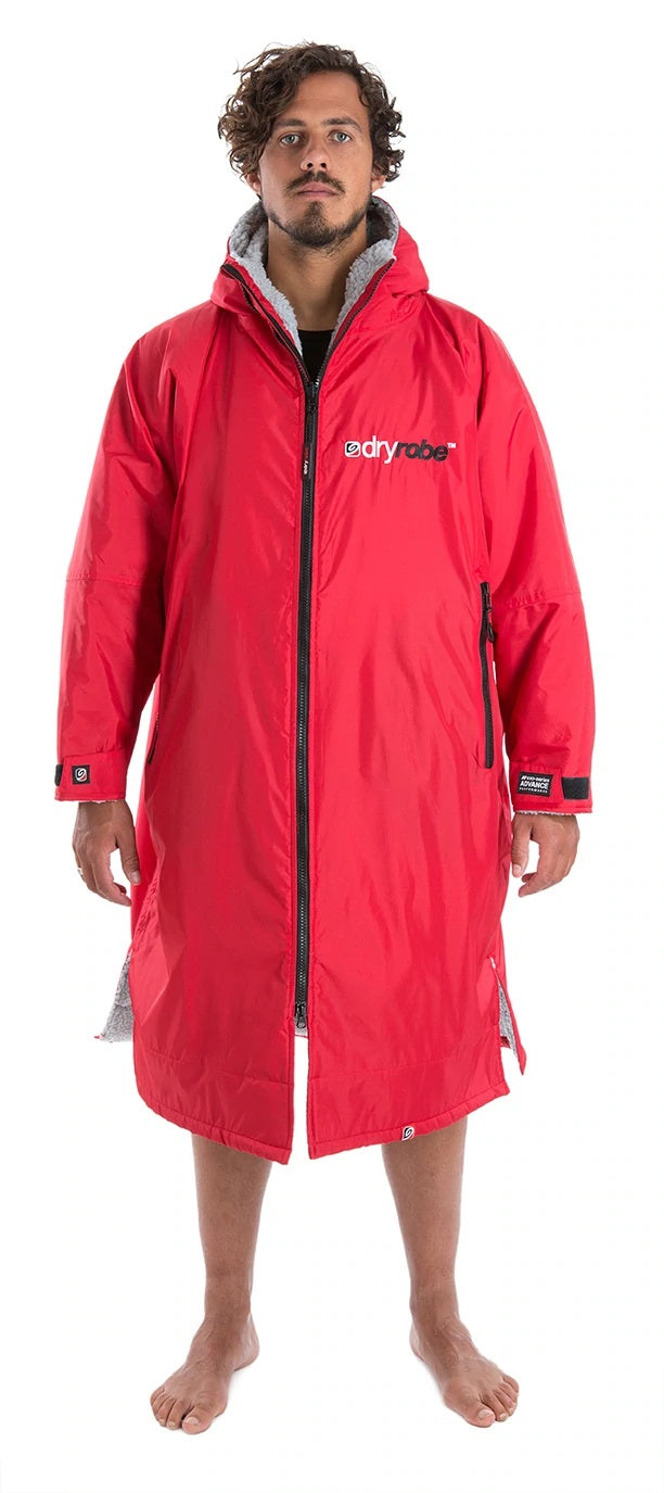 Dryrobe Advanced long Sleeve Changing Robe Red Grey