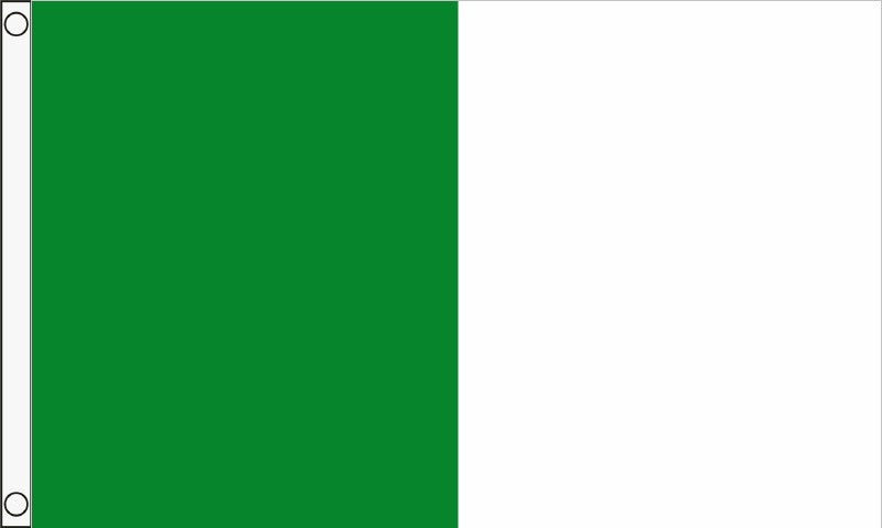 TCF 5x3 Half & Half Flag Green White