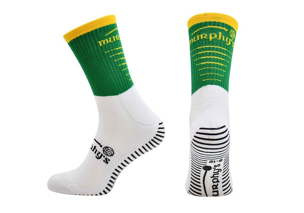 Murphys Pro Mid GAA Grip Socks  Green Amber