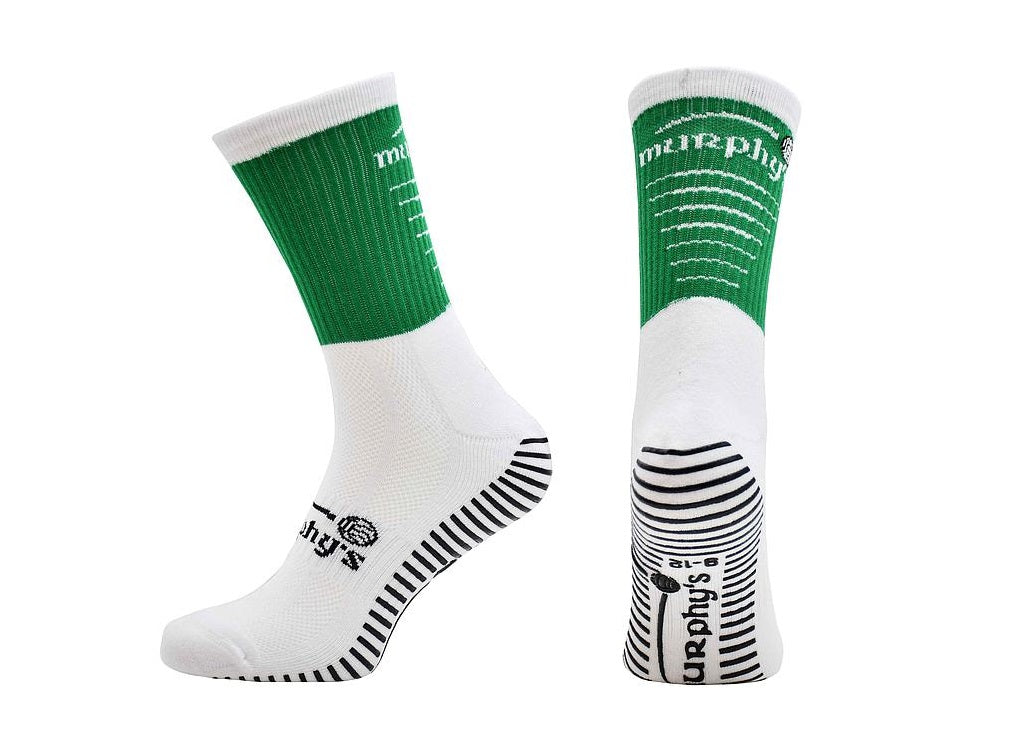 Murphys Pro Mid GAA Grip Socks  Green White