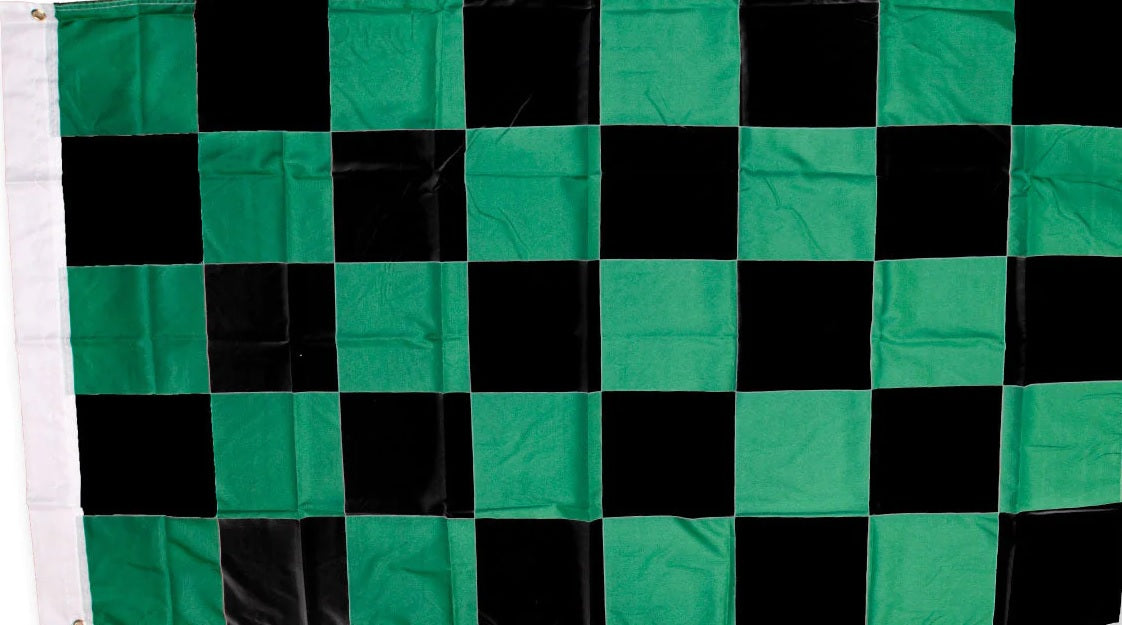 TCF 5X3 Checker Flag Black Green